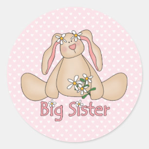 Daisy Bunny Big Sister Runder Aufkleber