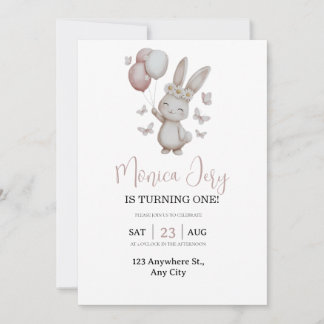 Daisy & Butterflies Floral Hase Einladung