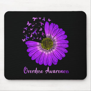 Daisy Butterfly Lila Ribbon Überdosierung Bewussts Mousepad