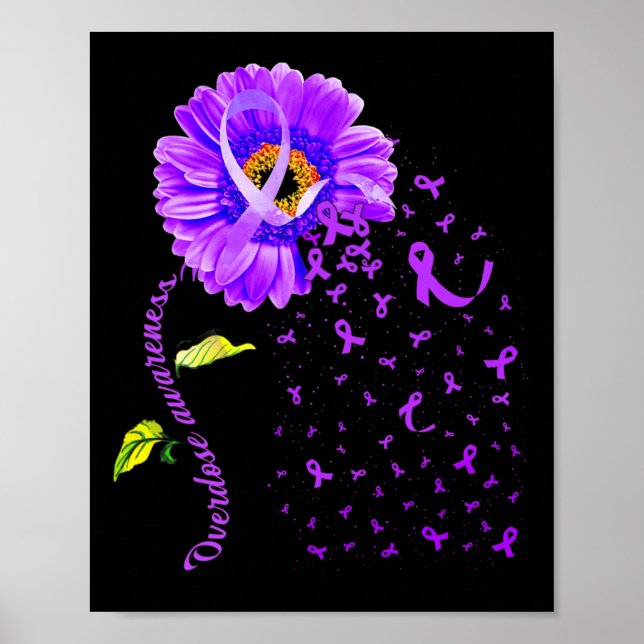 Daisy Butterfly Lila Ribbon Überdosierung Bewussts Poster (Vorne)