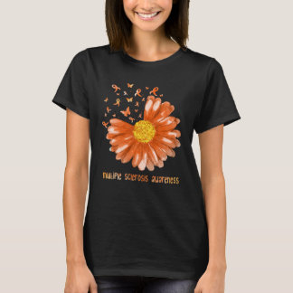Daisy Butterfly Orange Ribbon Multiple Sklerose A T-Shirt