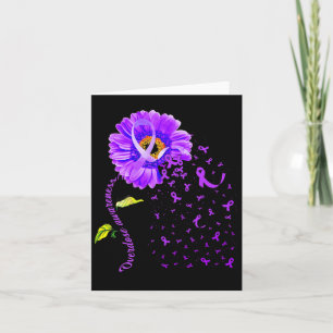 Daisy Butterfly Purple Ribbon Overdose Awareness Karte