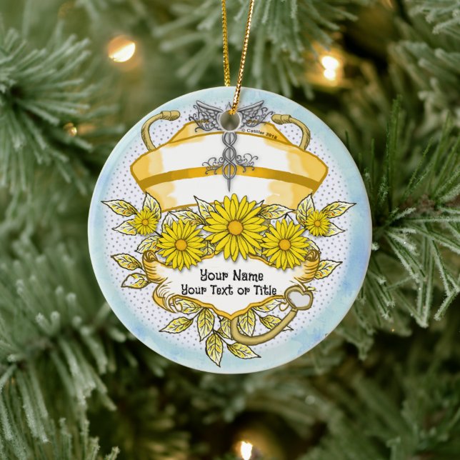 Daisy caduceus Krankenschwester Keramik Ornament (Baum)