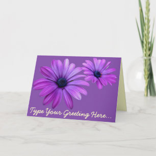 Daisy Card Blue Flowers Custom Grußkarten Karte