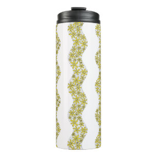 Daisy Chain Wiggly Blume Streifen gelb Thermosbecher