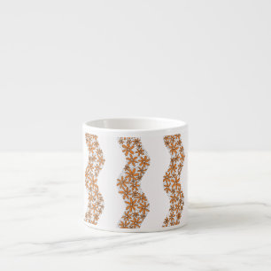 Daisy Chain Wiggly Blume Streifen orange Espressotasse