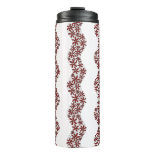 Daisy Chain Wiggly Blume Streifen rot Thermosbecher