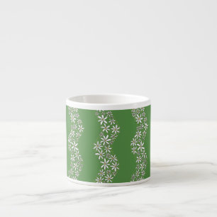 Daisy Chain Wiggly Blume Streifen weiß grün Espressotasse