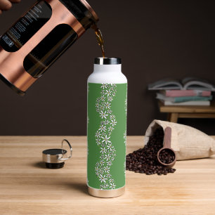 Daisy Chain Wiggly Blume Streifen weiß grün Trinkflasche