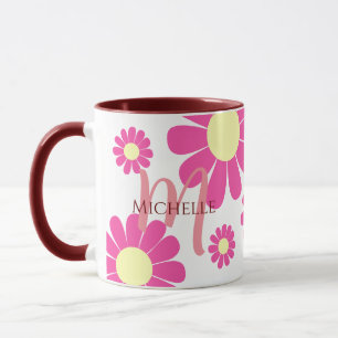 Daisy Cherry Monogram Tasse