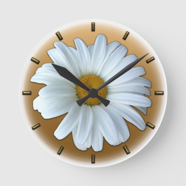 Daisy Clock-Wildblume erleichtert die Blume Runde Wanduhr (Vorderseite)