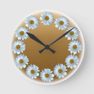 Daisy Clock Wildflower Daisies Flower Wall Clock Runde Wanduhr