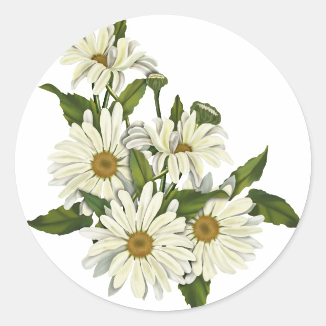 Daisy Cluster Runder Aufkleber (Vorderseite)
