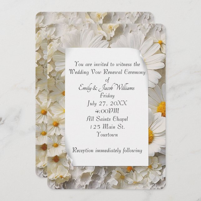 Daisy Collection Vow Renewal Wedding Einladung (Vorne/Hinten)