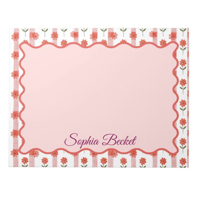 Daisy Coquette Stripes Notepad Notizblock (Vorderseite)