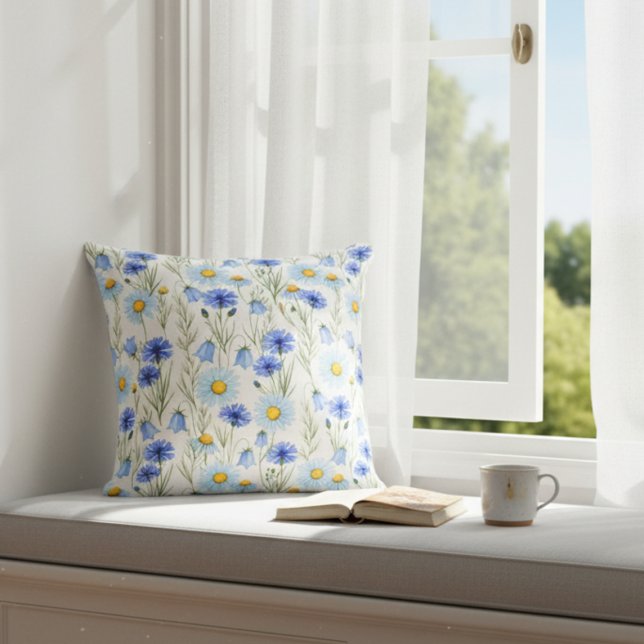 Daisy Cornflower Bluebell Floral Botanical Accent Kissen (Von Creator hochgeladen)