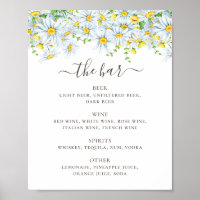 Daisy. Country Blumenschrift Hochzeitsgetränke Bar