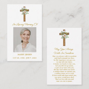 Daisy Cross Gedenkfoto Trauerkarte Gebet Visitenkarte