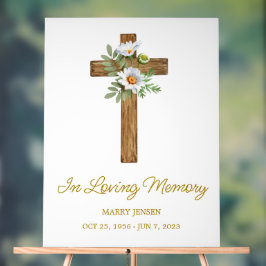 Daisy cross Memorial Funeral Acrylschild