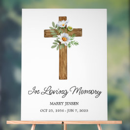 Daisy cross Memorial Funeral Acrylschild