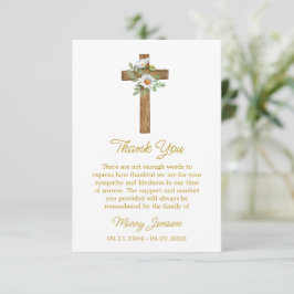 Daisy Cross Sympathy Thank You Card Dankeskarte