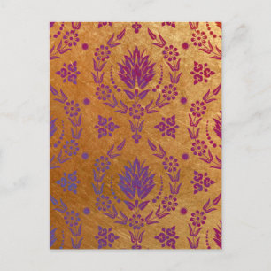 Daisy Damask, BRUSHED METAL Postkarte