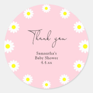 Daisy - Danke Baby Shower Runder Aufkleber