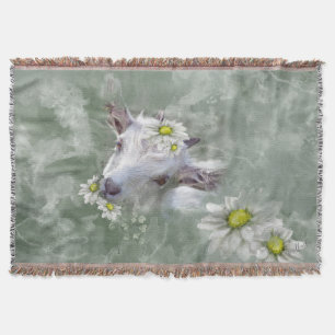 Daisy das Baby Goat Watercolor Portrait Decke