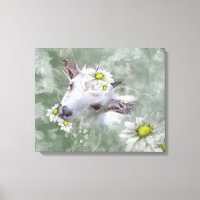 Daisy das Baby Goat Watercolor Portrait