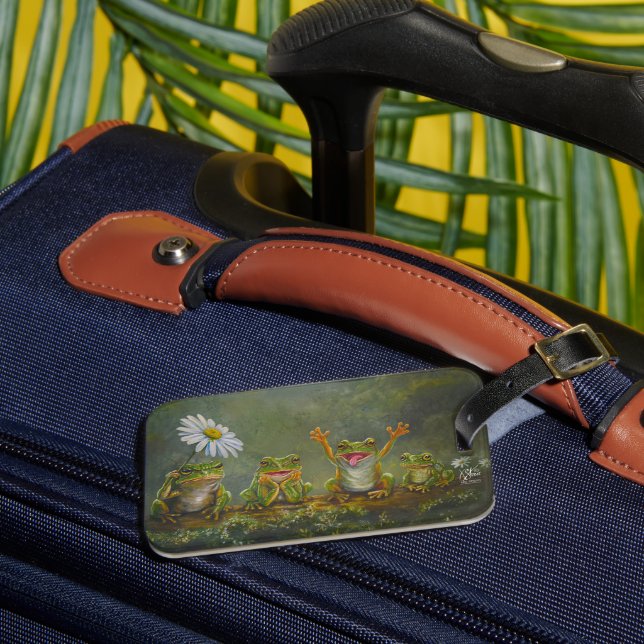 "Daisy Day" Frösche Gepäckanhänger (Vorderseite Insitu 3)
