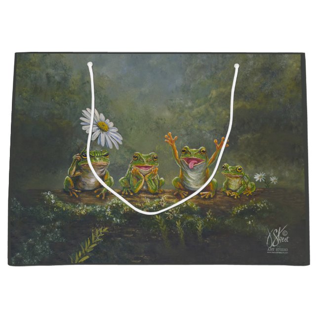"Daisy Day" Frösche Große Geschenktüte (Vorderseite)