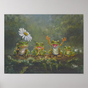 "Daisy Day" handgemalter Druck Poster