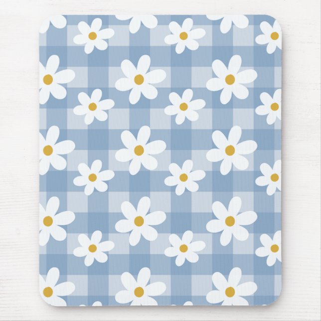 Daisy Days Mousepad - Blue Gingham (Vorne)