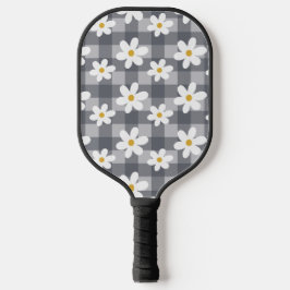 Daisy Days Pickelball Paddle - Black Gingham
