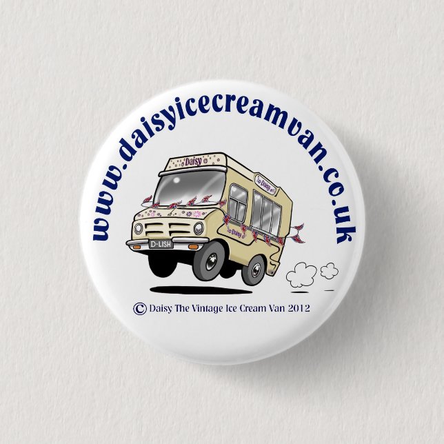 Daisy Der Vintage-Eiswagen-Abzeichen Button (Vorderseite)