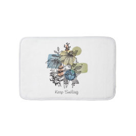 Daisy Doodle in Tinte und Wasserfarbe Badematte