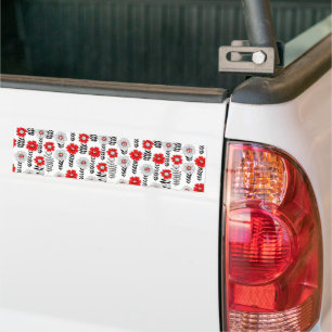 Daisy Doodles in rot und schwarz Autoaufkleber