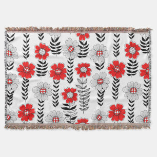 Daisy Doodles in rot und schwarz Decke