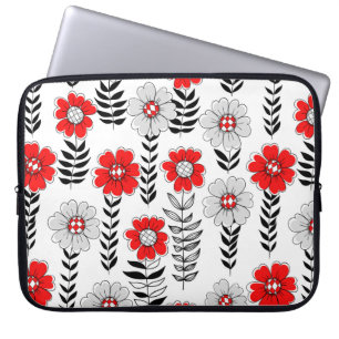 Daisy Doodles in rot und schwarz Laptopschutzhülle