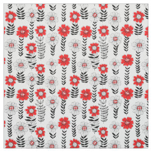 Daisy Doodles in rot und schwarz Stoff