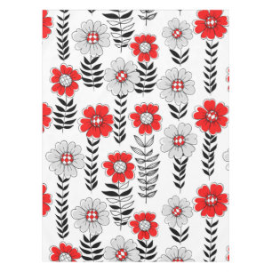 Daisy Doodles in rot und schwarz Tischdecke