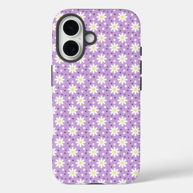 daisy dots lilac Case-Mate iPhone hülle (Rückseite)
