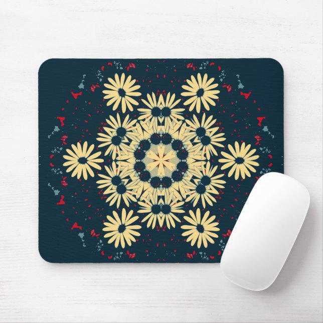 Daisy Dreams Mandala  Mousepad (Mit Mouse)