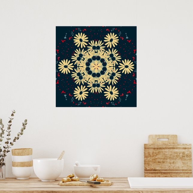 Daisy Dreams Mandala Poster (Küche)