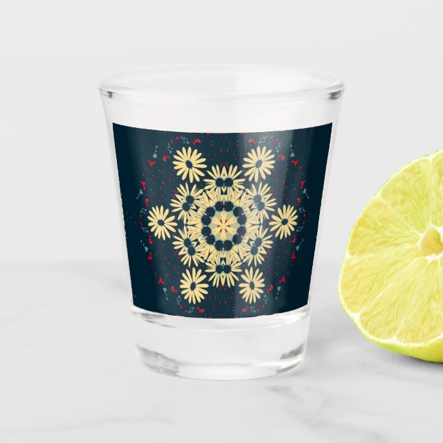Daisy Dreams Mandala Schnapsglas (Vorderseite)