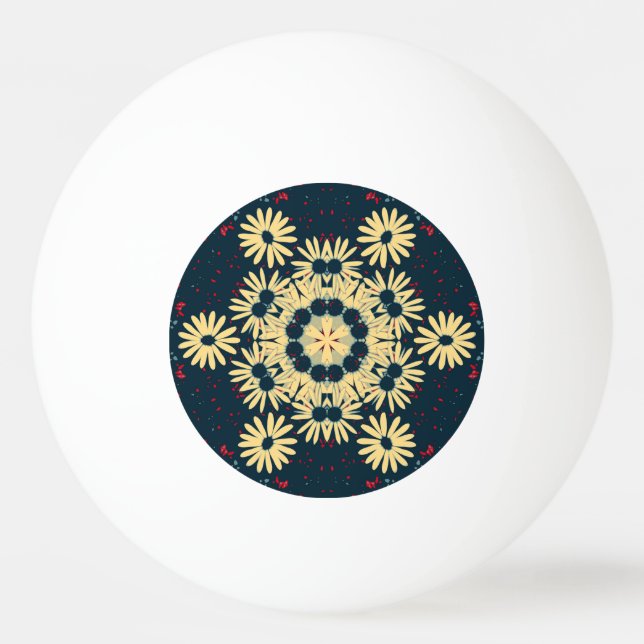 Daisy Dreams Mandala Tischtennisball (Vorderseite)
