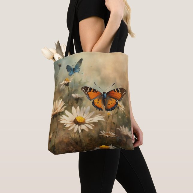Daisy Dreams: Schmetterling und Blume Texturbag (Von Nahem)