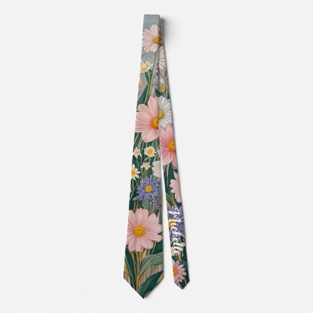 Daisy Dreamscape Personalisiert Krawatte (Vorderseite)
