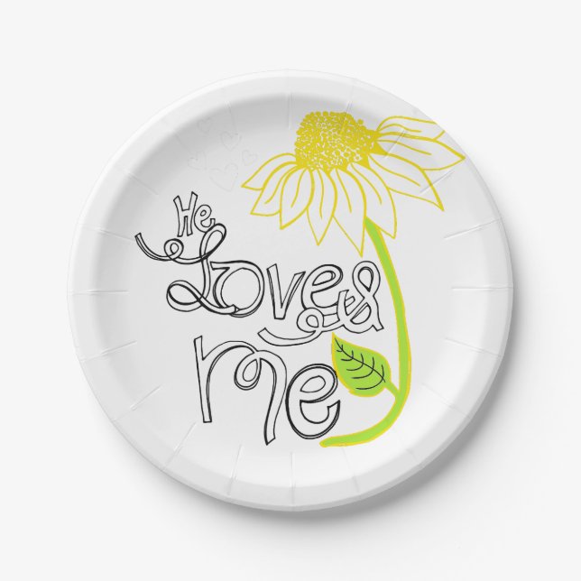 Daisy Er Liebe mir PapierTeller (Vorderseite)