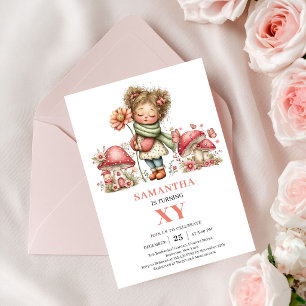 Daisy Fairy 8. Geburtstag - Rosa Florale Einladung